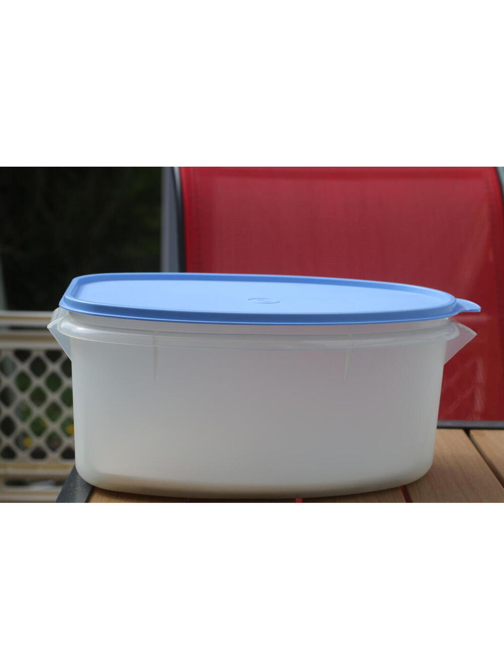 Vtg TUPPERWARE Flavor Saver Roast Ham Turkey Container Blue 506-5 Lid 487-1